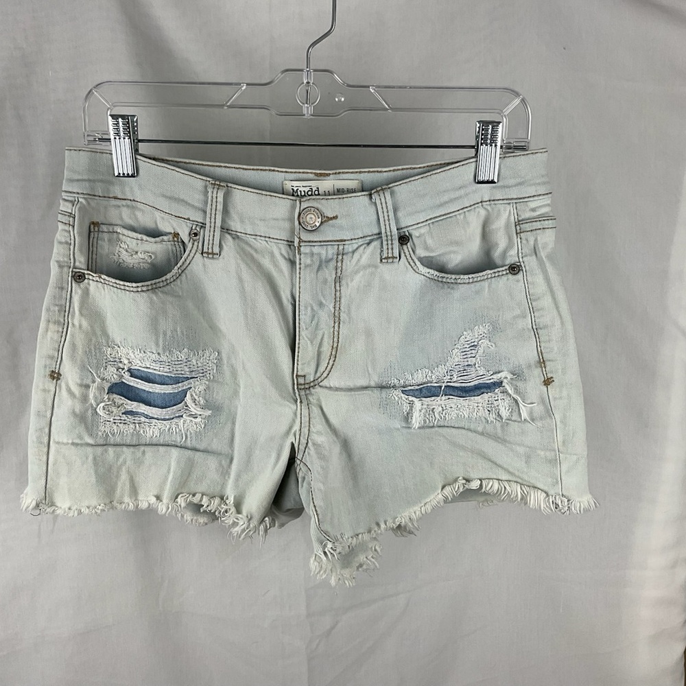 Mudd Light Blue Distressed Jean Shorts
